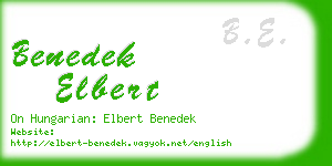 benedek elbert business card